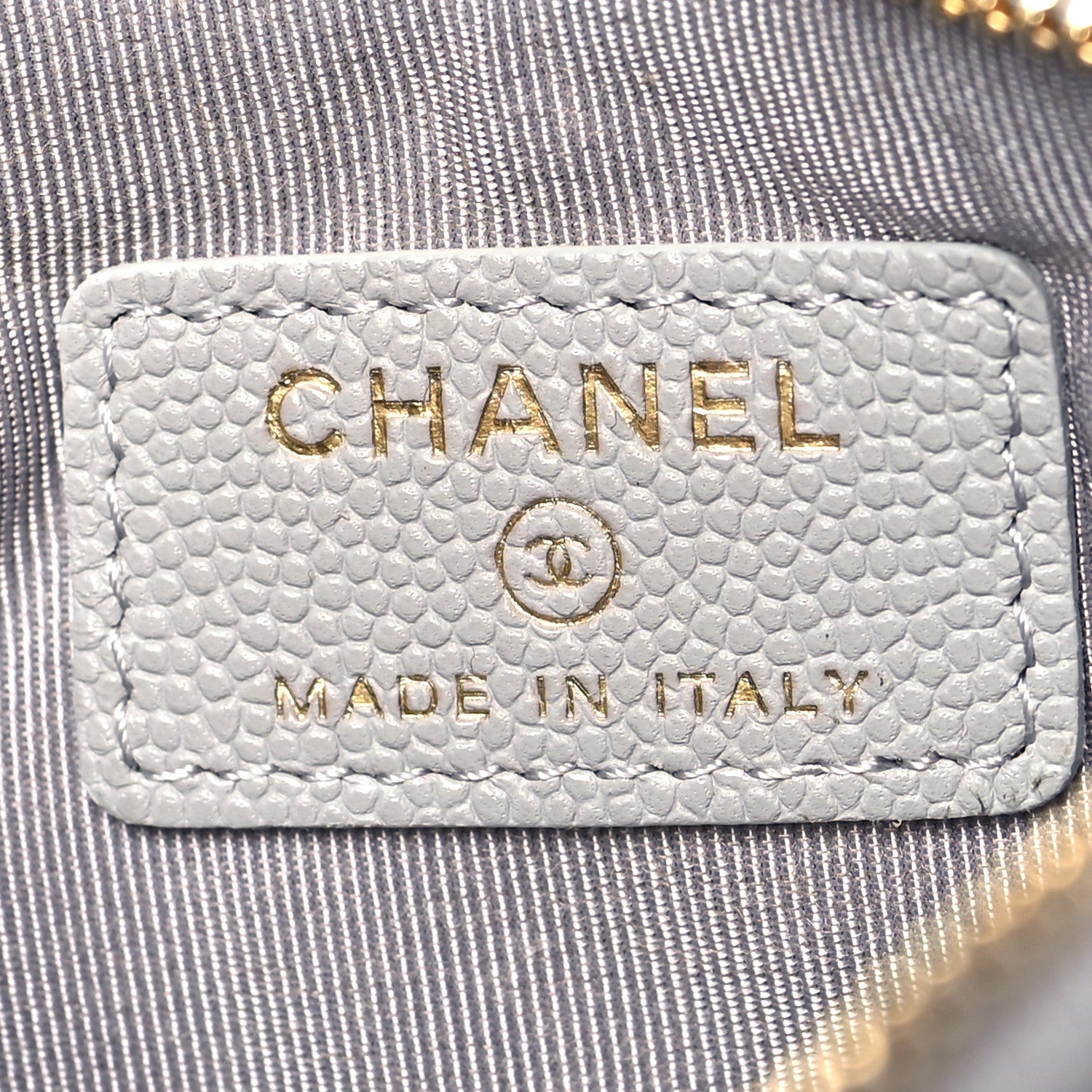 Chanel Caviar Quilted Small Cosmetic Case Grey 6 of 8