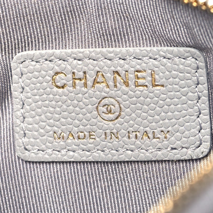 Chanel Caviar Quilted Small Cosmetic Case Grey 6 of 8