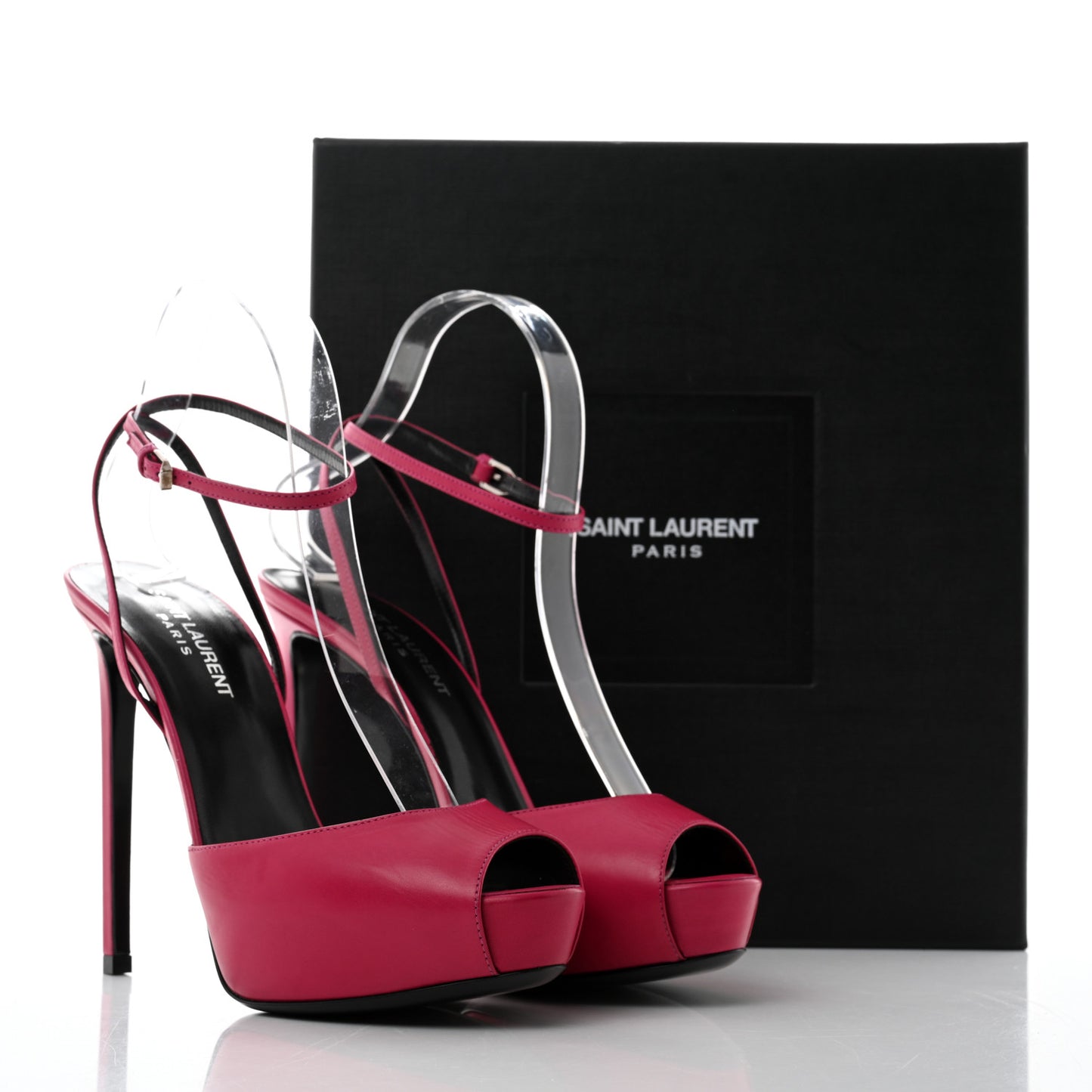 Calfskin Tribute Lips Platform Sandals 38.5 Fuchsia