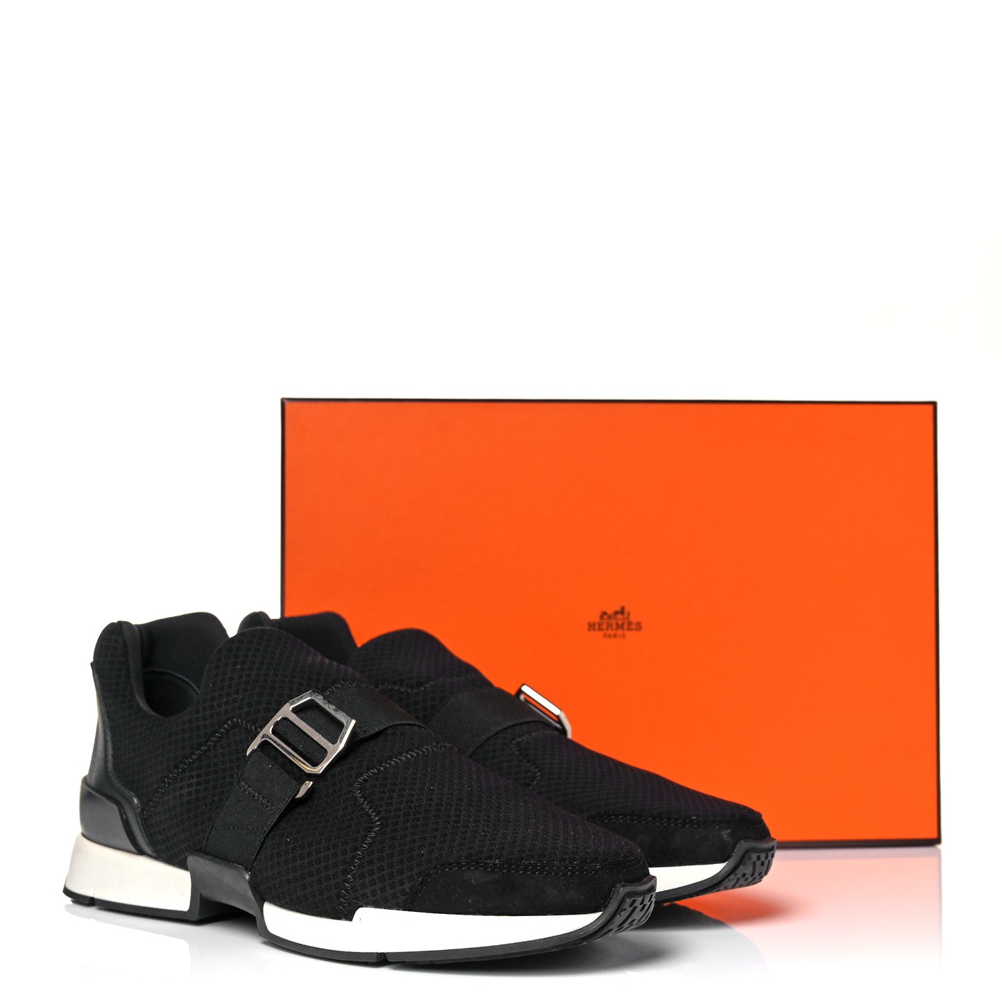 Technical Canvas Calfskin Run Sneakers 37.5 Black