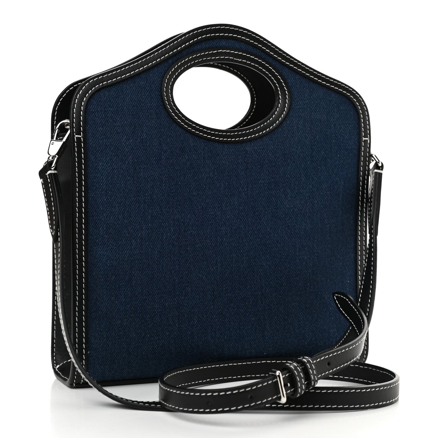 Denim Smooth Calfskin Mini Pocket Bag Blue