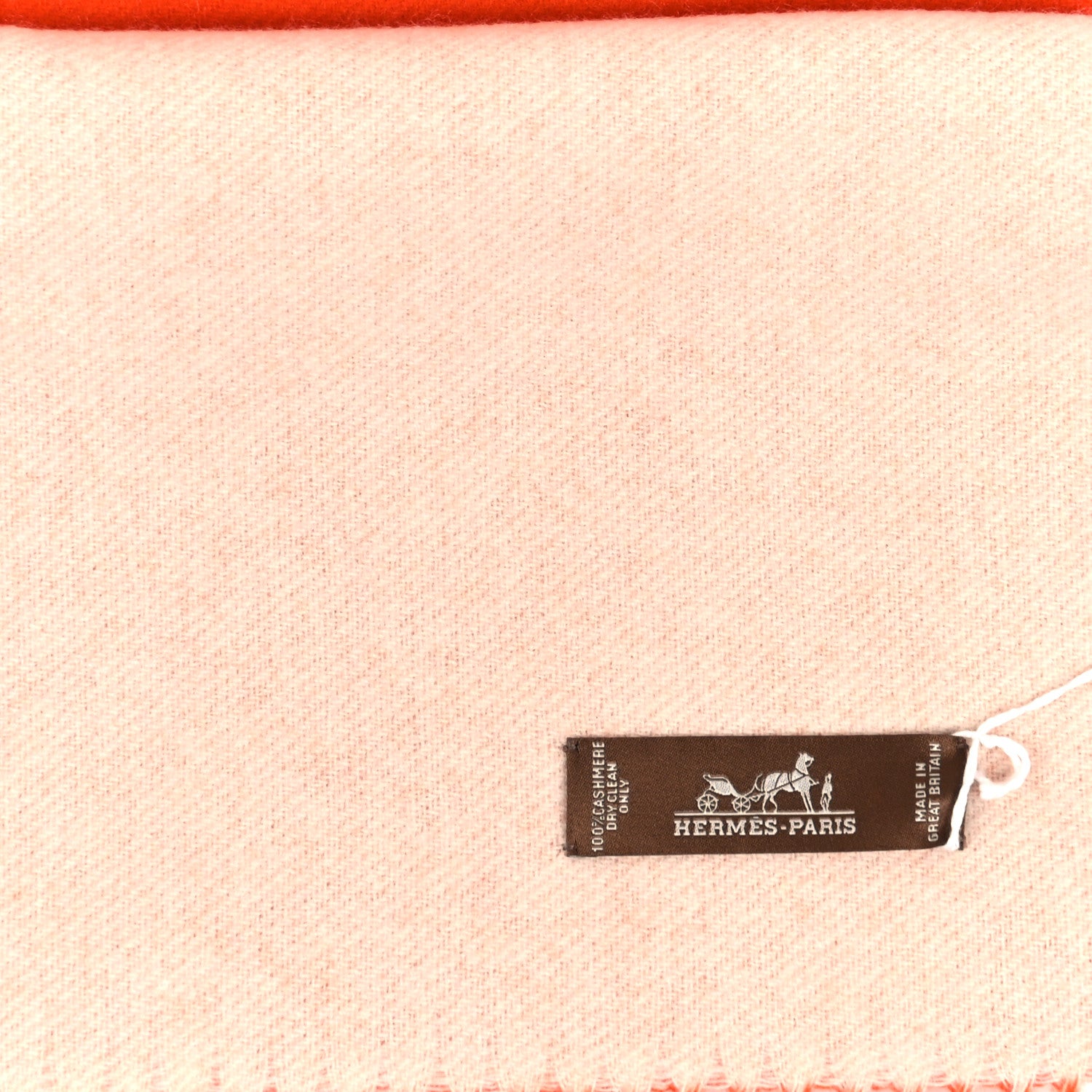 Hermes Cashmere Casaque III Stole White Orange 3 of 3