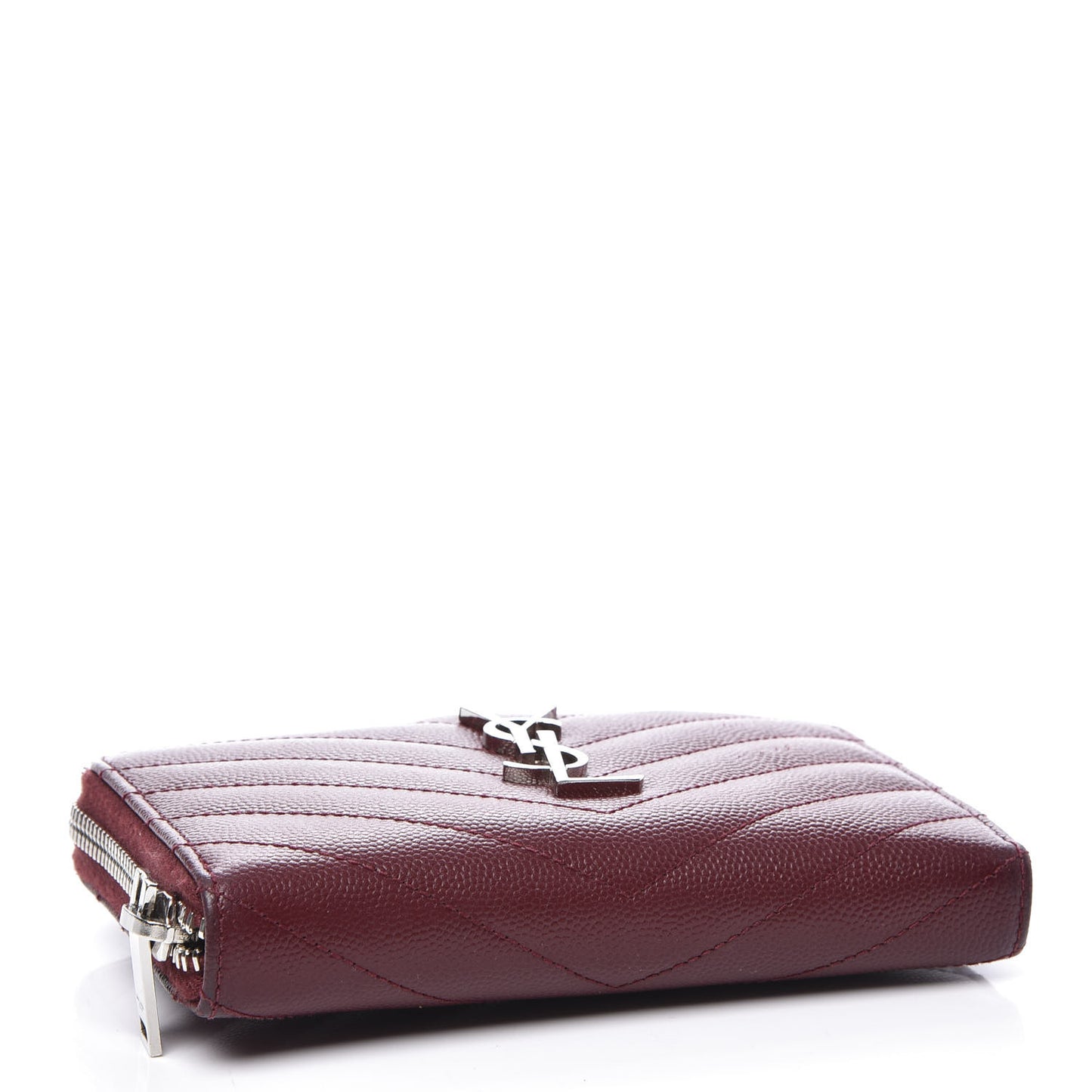Grain De Poudre Matelasse Chevron Monogram Zip Around Wallet Palissandre