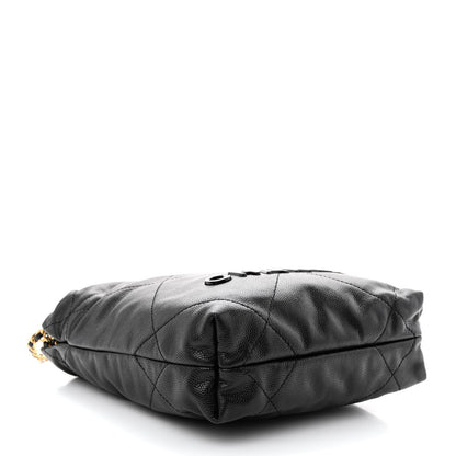 Chanel Shiny Caviar Quilted Monochrome Mini Chanel 22 Black 4 of 11