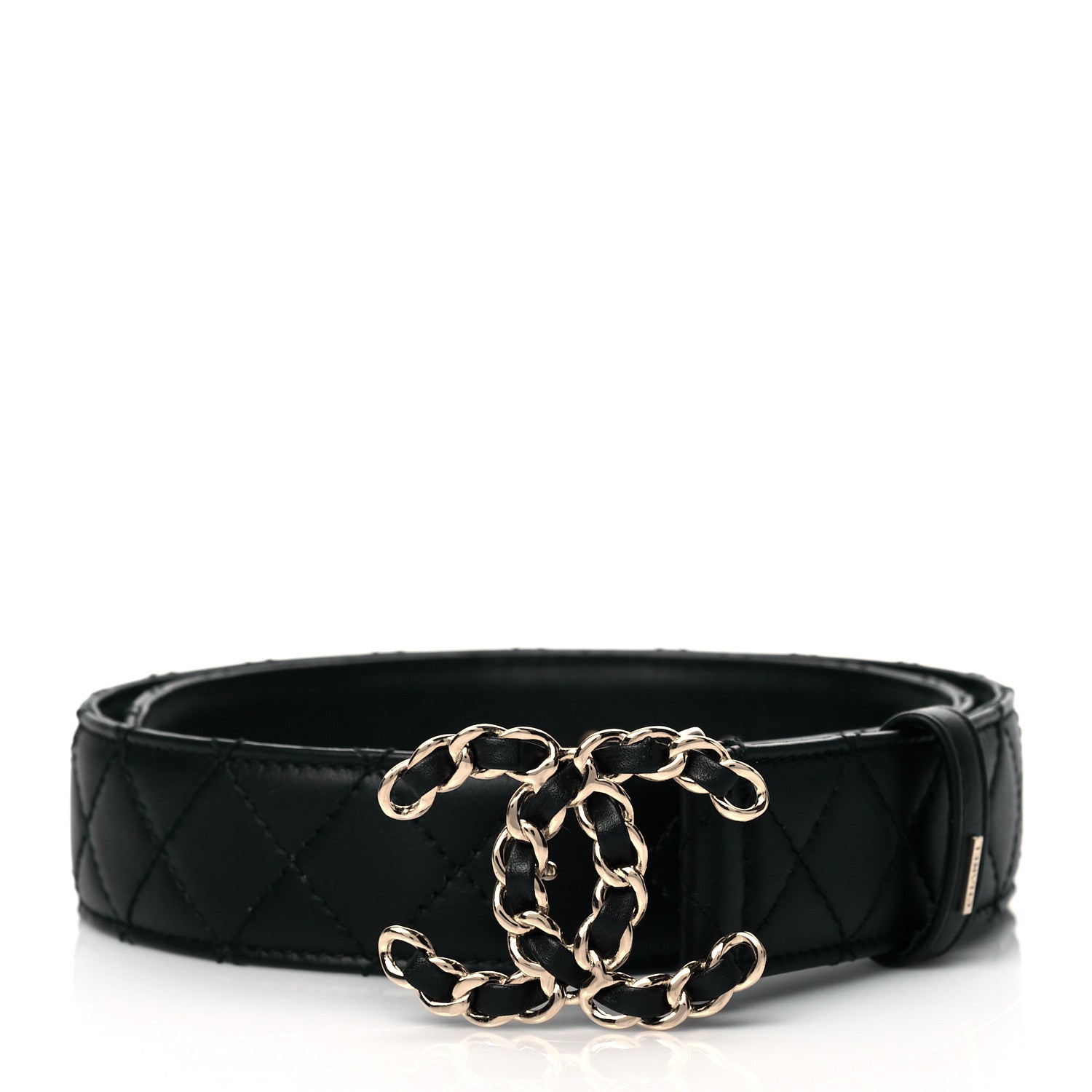 Chanel Calfskin Quilted CC Chain Belt 70 28 Black 1 of 6