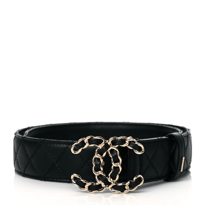 Chanel Calfskin Quilted CC Chain Belt 70 28 Black 1 of 6