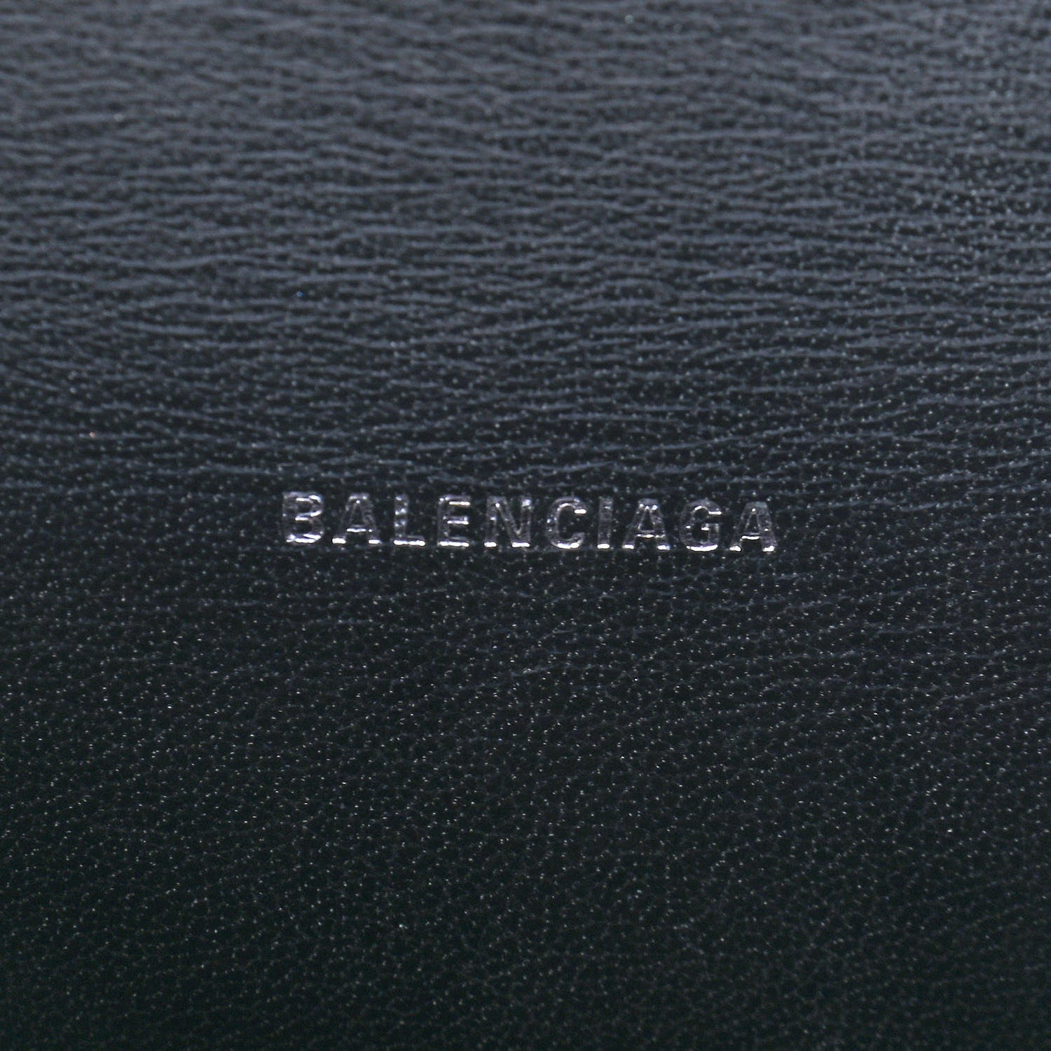 Balenciaga Calfskin Graffiti Logo Monochrome Crocodile Embossed Hourglass Top Handle Bag XS Black 6 of 8
