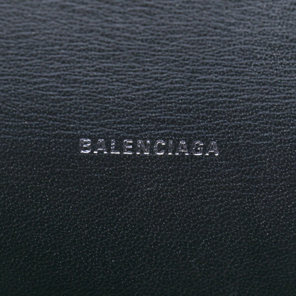 Balenciaga Calfskin Graffiti Logo Monochrome Crocodile Embossed Hourglass Top Handle Bag XS Black 6 of 8
