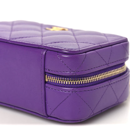 Chanel Lambskin Quilted Top Handle Mini Vanity Case Purple 9 of 9
