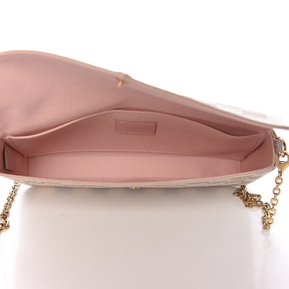Louis Vuitton Damier Azur Pochette Felicie Chain Wallet Rose Ballerine 6 of 14
