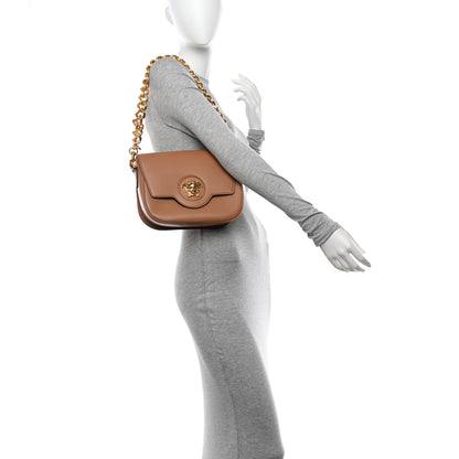 Versace Grained Calfskin La Medusa Chain Clutch Bag Brown 2 of 11