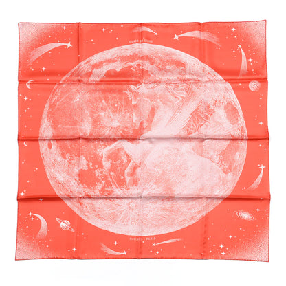Hermes Silk Double Face Clair De Lune Scarf 90 Orange Gris White 1 of 6