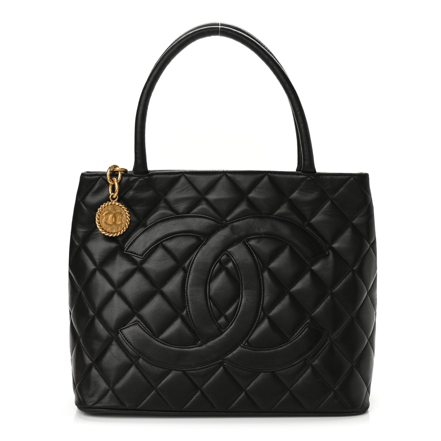 Caviar Quilted Medallion Tote Black