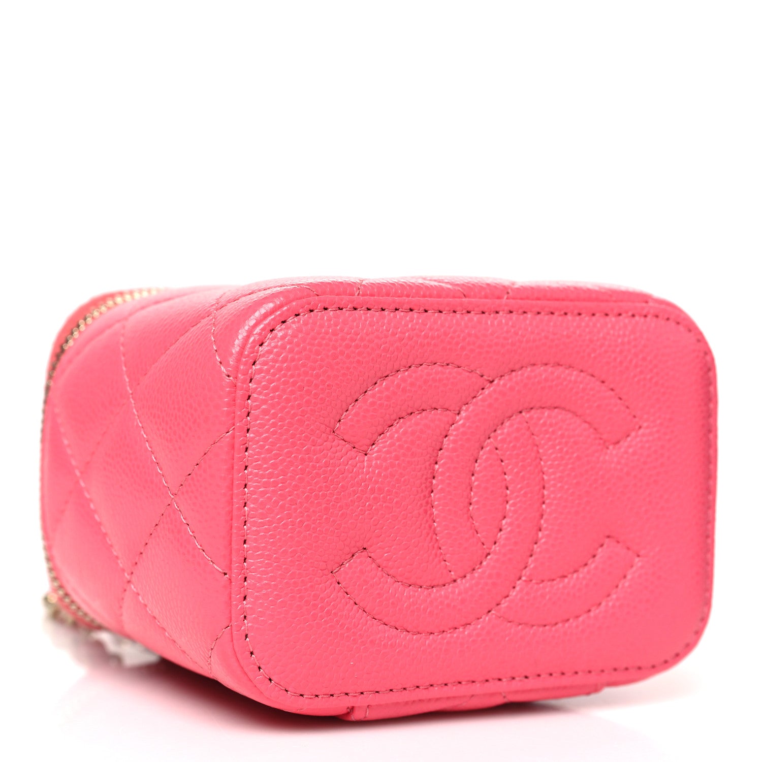 Chanel Caviar Quilted Mini Vanity Case With Chain Pink 4 of 11