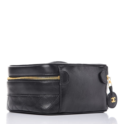 Chanel Lambskin Quilted Vanity Cosmetic Case Black 3 of 8
