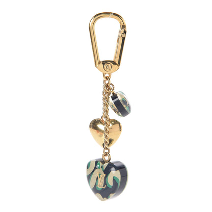Louis Vuitton Leopard Heart Bag Charm Key Holder Blue Infini 1 of 3