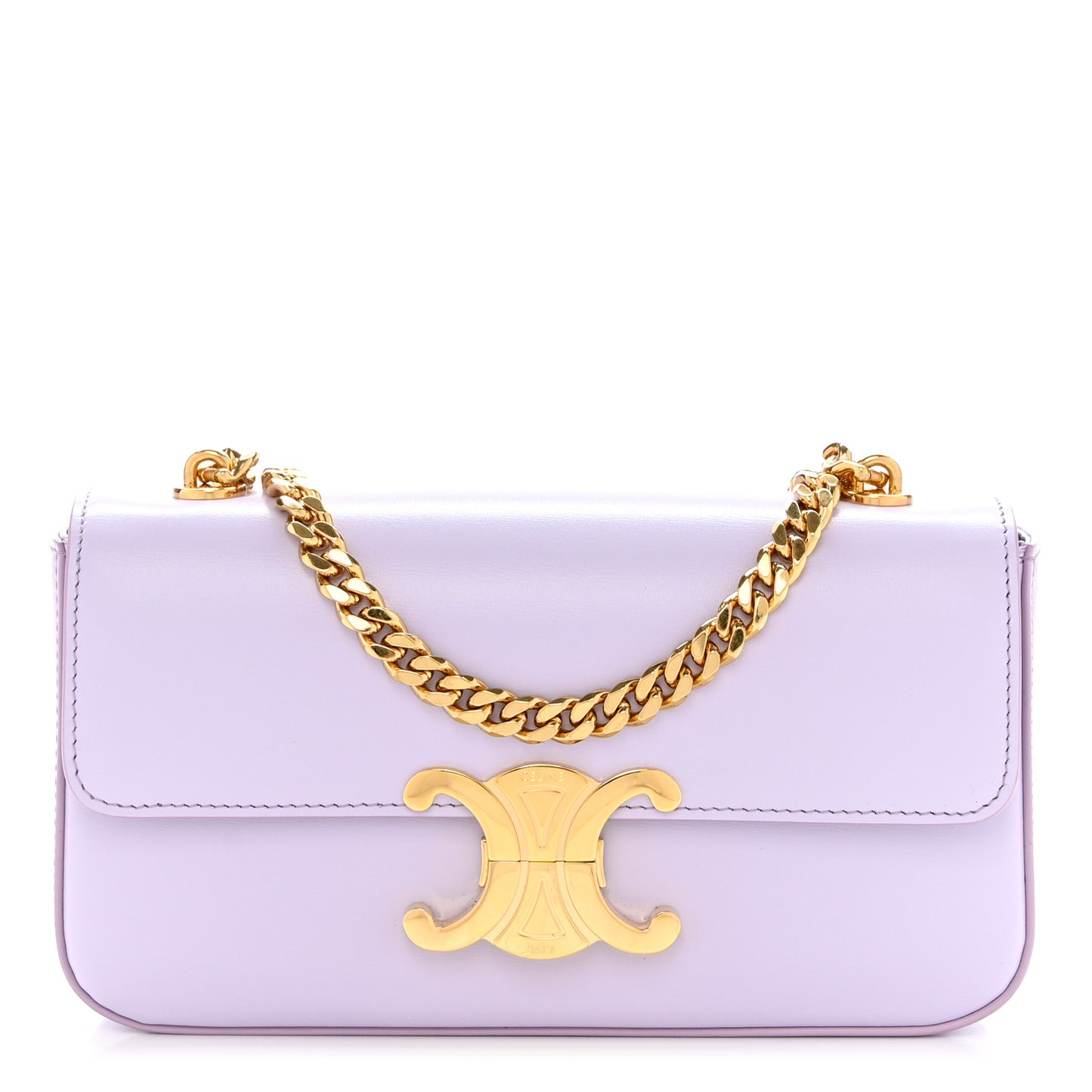 Shiny Calfskin Triomphe Chain Shoulder Bag Light Lavender