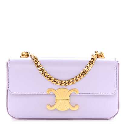 Celine Shiny Calfskin Triomphe Chain Shoulder Bag Light Lavender 1 of 11