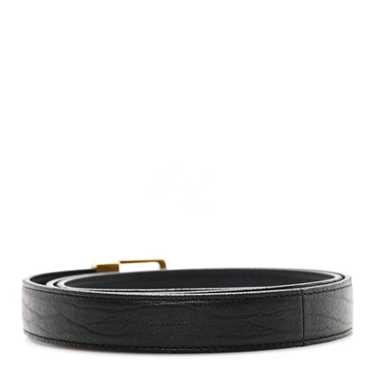 Saint Laurent Grained Lambskin La 66 Thin Belt 75 30 Black 2 of 5
