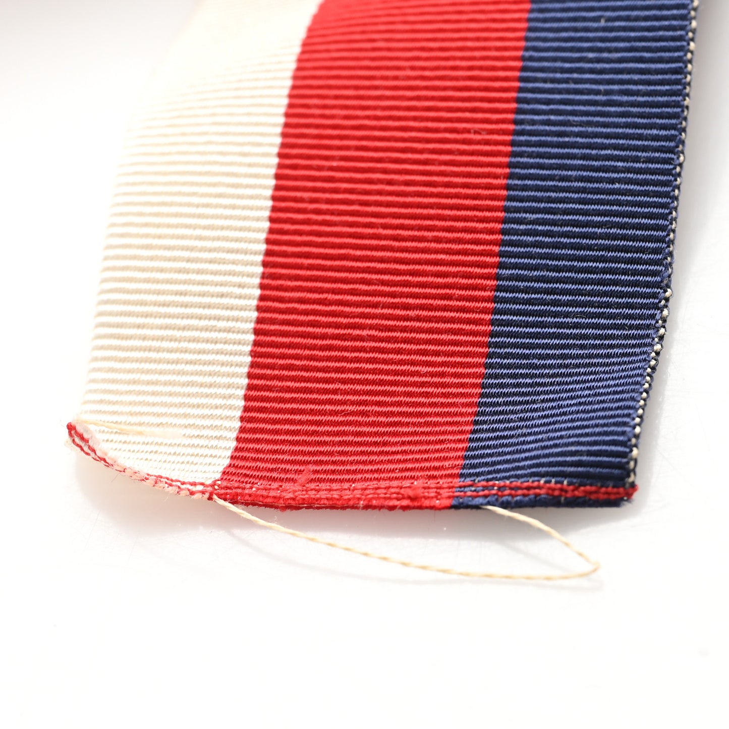 Grosgrain Web Crystal Bow Brooch Red White Blue