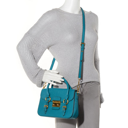 Miu Miu Grained Goatskin Madras Mini Crossbody Bag Turchese 2 of 12