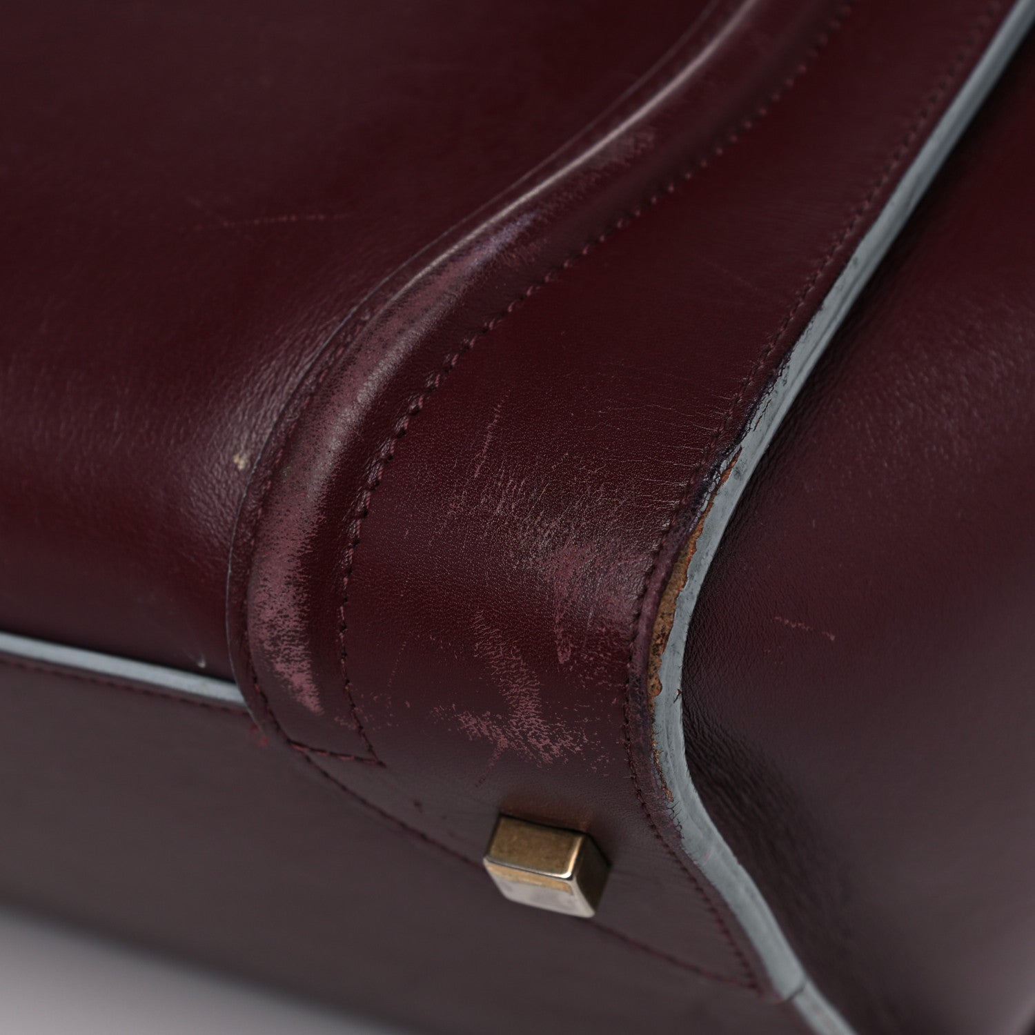 Celine Palmelato Mini Luggage Burgundy Azur Blue 10 of 33