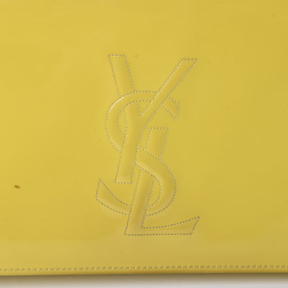 Saint Laurent Patent Calfskin Large Belle De Jour Clutch Yellow 10 of 11