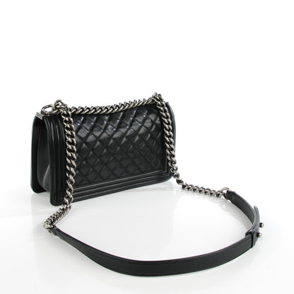 Chanel Calfskin Quilted Medium Boy Flap Black 3 of 9