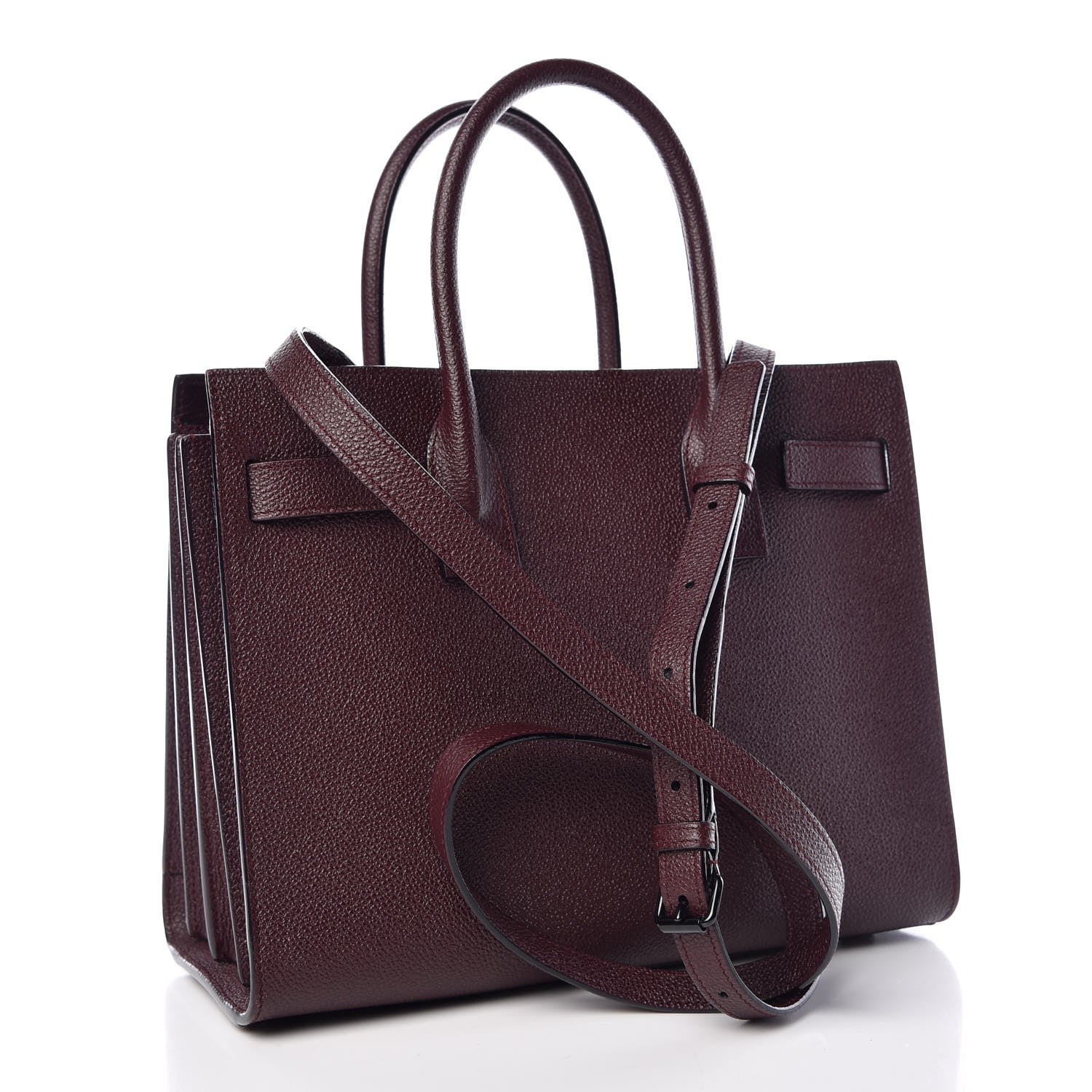 Saint Laurent Grained Calfskin Baby Sac De Jour Amaranto 3 of 10