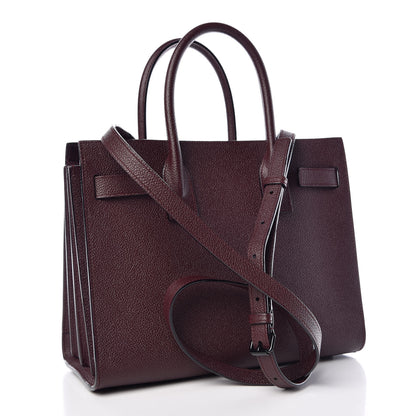 Saint Laurent Grained Calfskin Baby Sac De Jour Amaranto 3 of 10