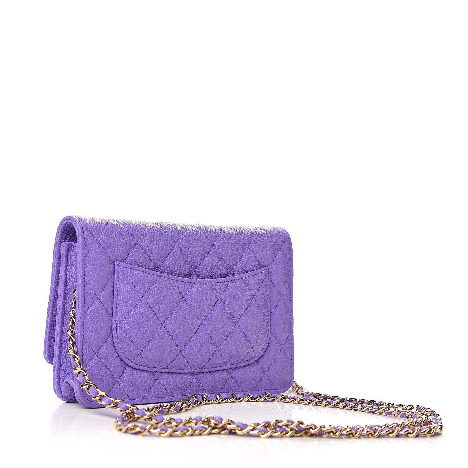 Chanel Caviar Quilted Wallet On Chain WOC Purple 2 of 11