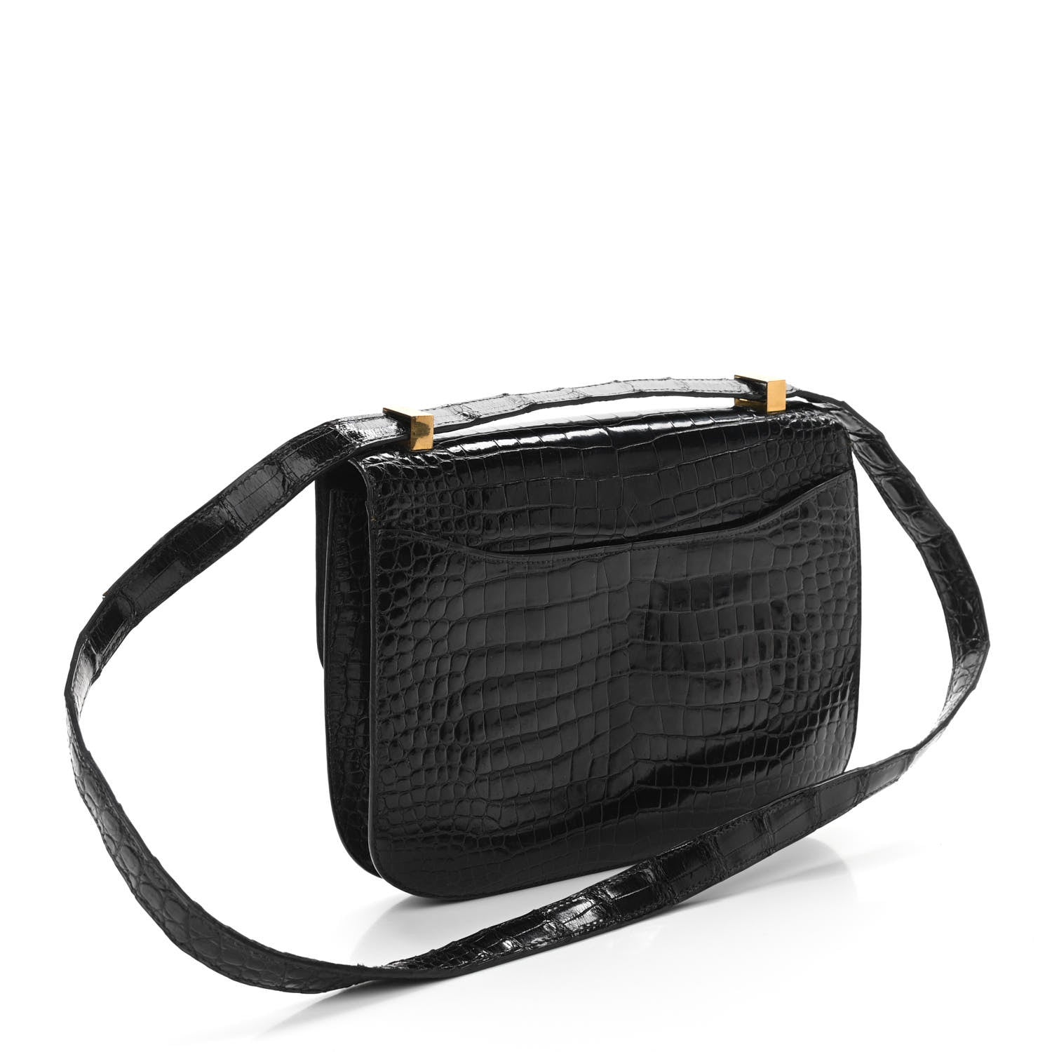 Hermes Shiny Porosus Crocodile Constance 23 Black 3 of 13