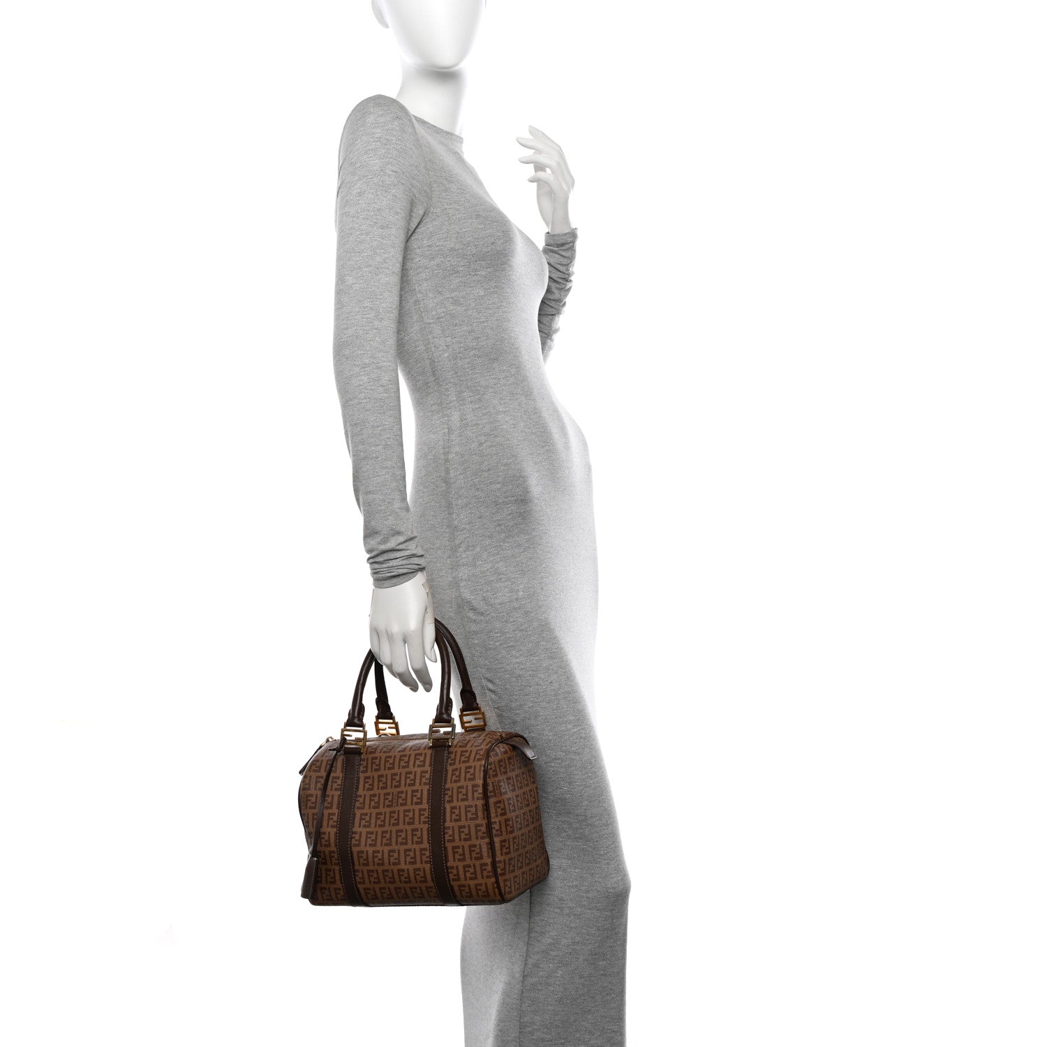 Fendi Zucchino Spalmati Vitello Boston Nocciola Castagna 2 of 12