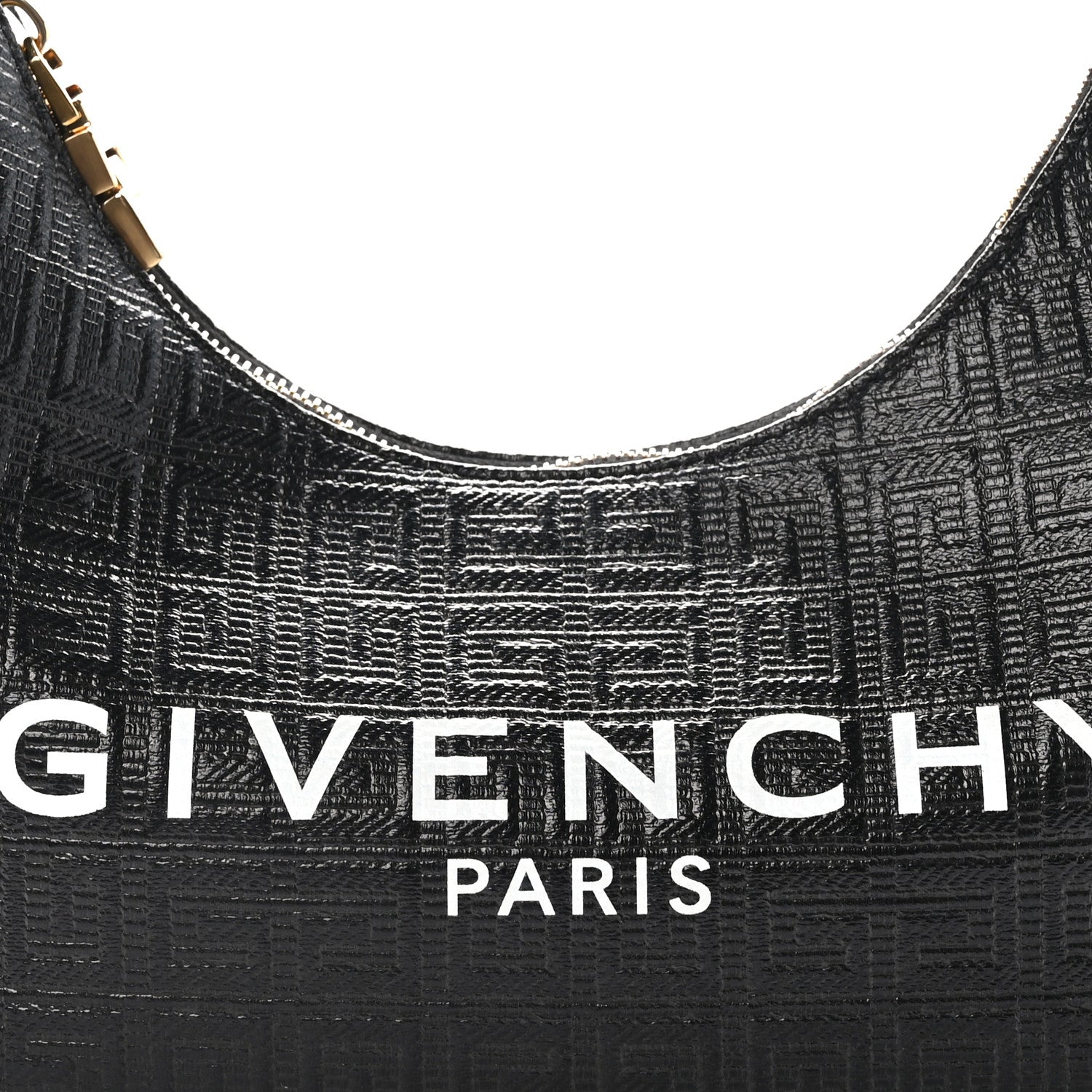 Givenchy Coated Canvas Logo 4G Embossed Small Moon Cut Out Shoulder Bag Black 8 of 10