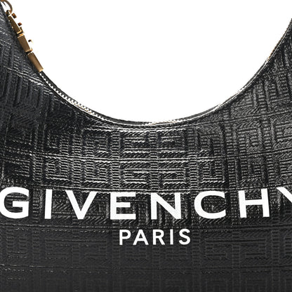 Givenchy Coated Canvas Logo 4G Embossed Small Moon Cut Out Shoulder Bag Black 8 of 10