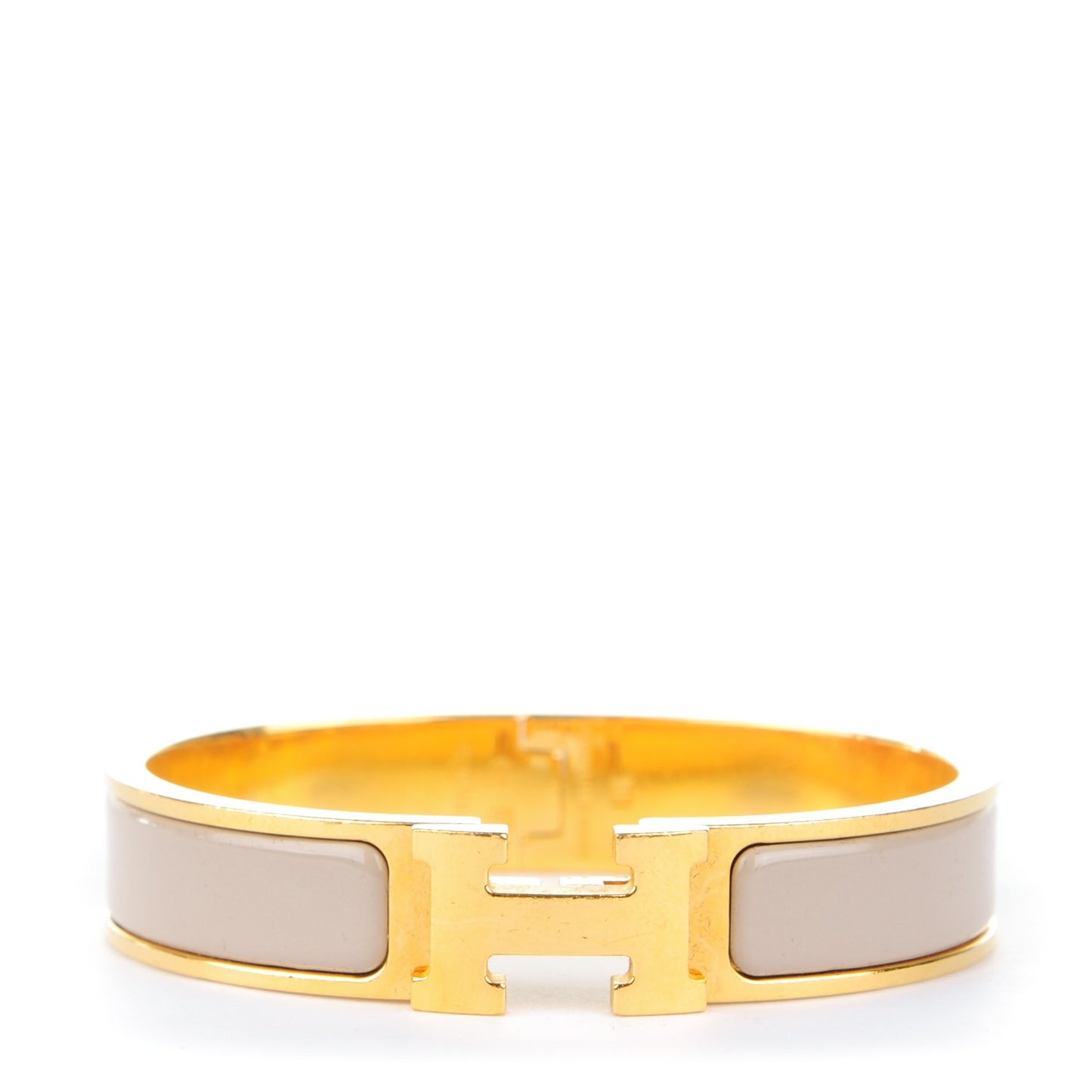 Enamel Narrow Clic Clac H Bracelet PM Etoupe