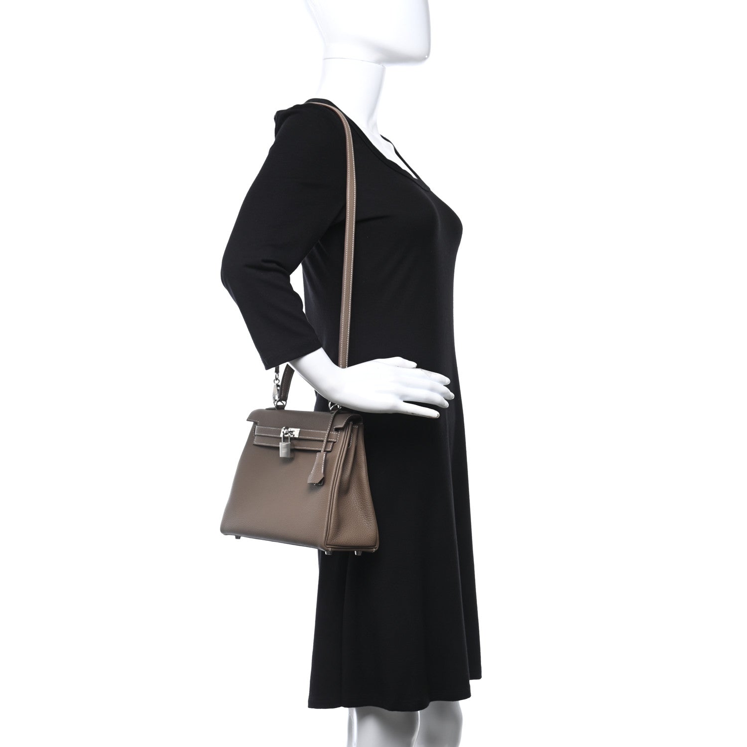 Hermes Togo Kelly Retourne 25 Etoupe 2 of 11