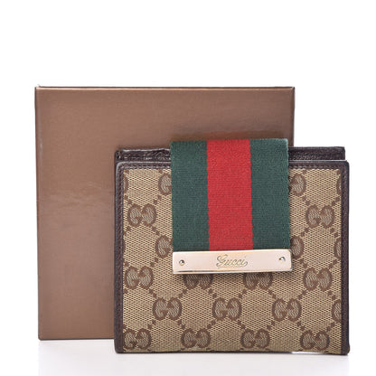 Gucci Monogram Ladies Web French Flap Wallet Dark Brown 10 of 10
