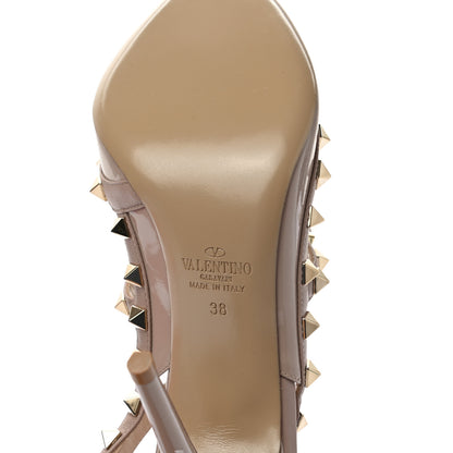Valentino Garavani Patent Nappa Rockstud Ankle Strap 100mm Pumps 38 Poudre 12 of 19