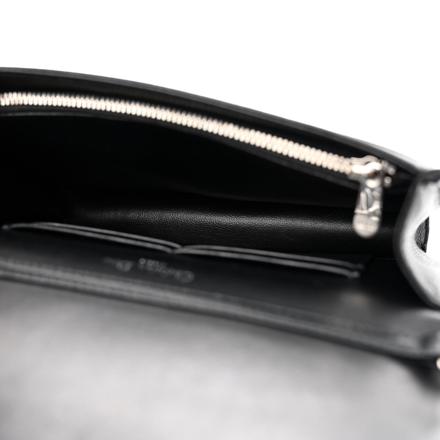 Christian Dior Grained Calfskin Diorama Wallet on Chain Pouch Black 5 of 10