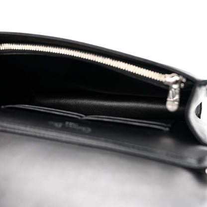 Christian Dior Grained Calfskin Diorama Wallet on Chain Pouch Black 5 of 10