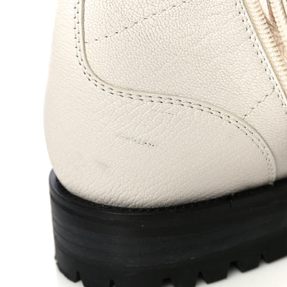 Jimmy Choo Goatskin Pearl Embellished Cruz Combat Boots 38.5 White 14 of 17