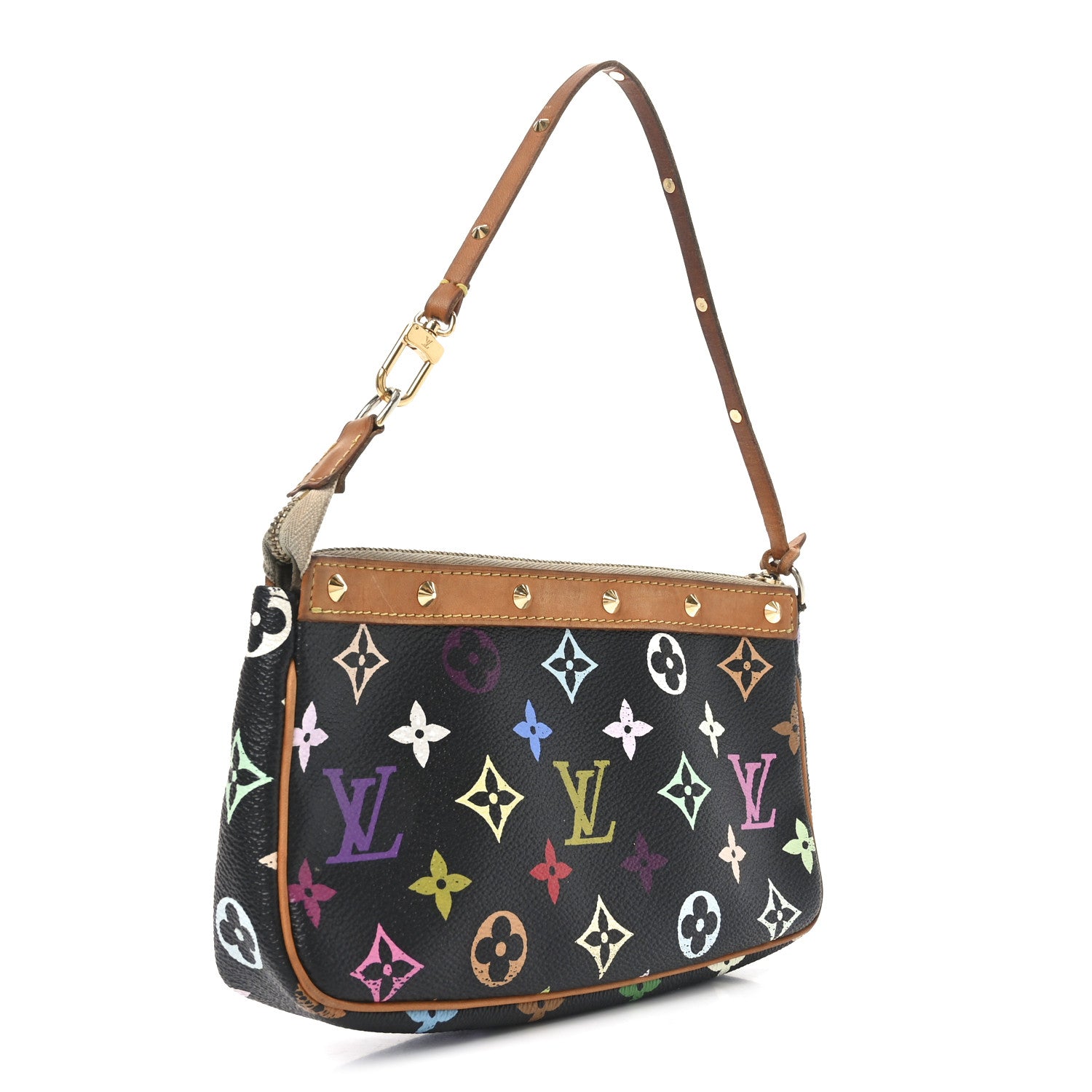 Louis Vuitton Monogram Multicolor Pochette Accessories Black