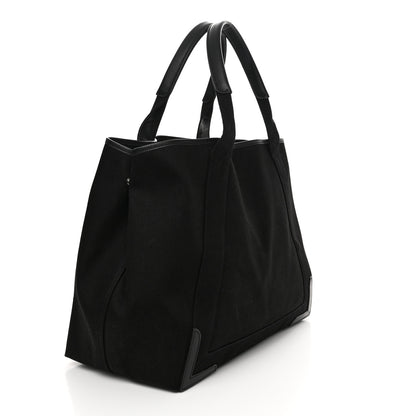 Balenciaga Cotton Canvas Calfskin M Navy Cabas Black White 3 of 16