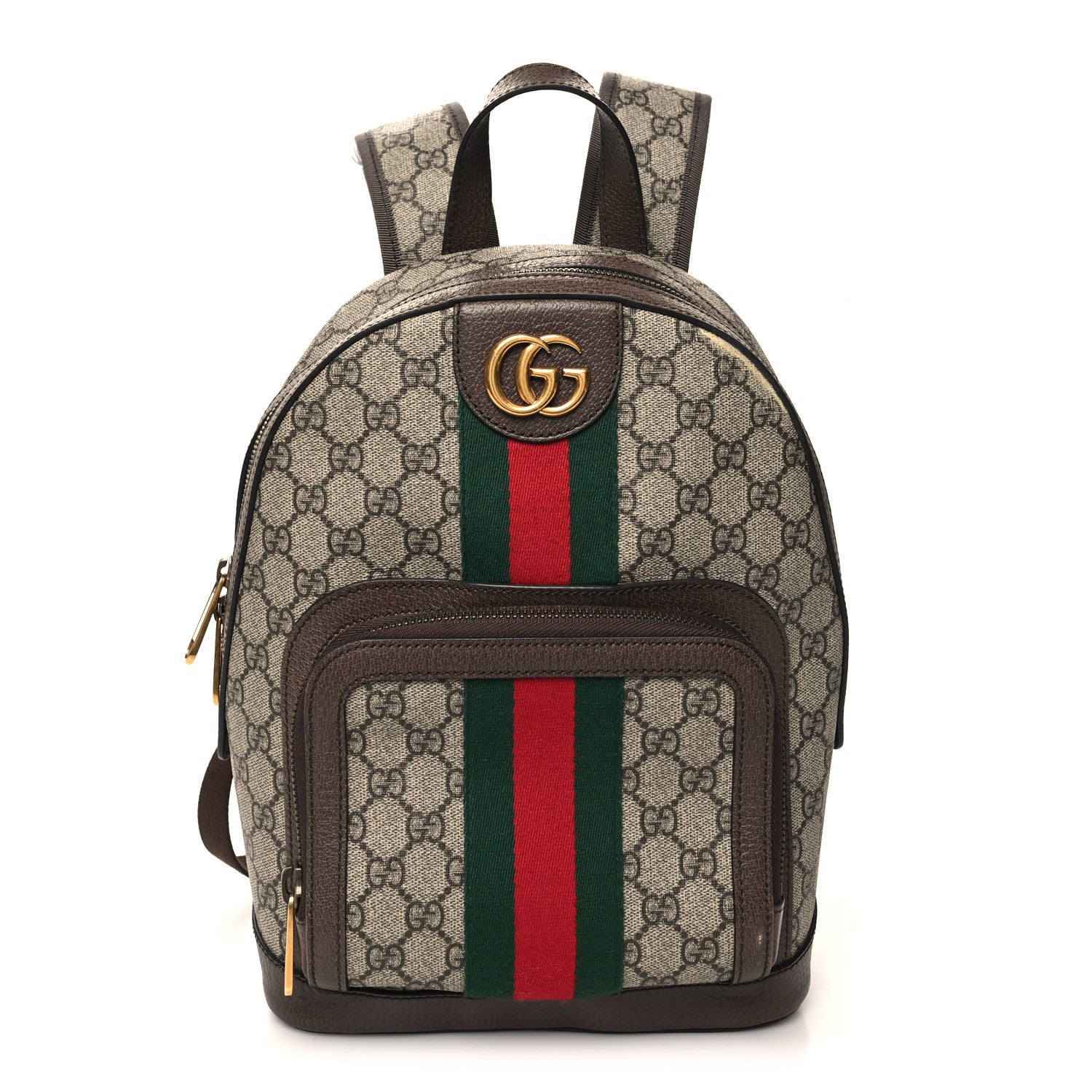Gucci GG Supreme Monogram Calfskin Web Small Ophidia Day Backpack Beige Ebony New Acero 1 of 12