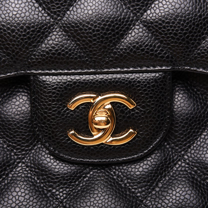 Chanel Caviar Quilted Jumbo Double Flap Black 11 of 14