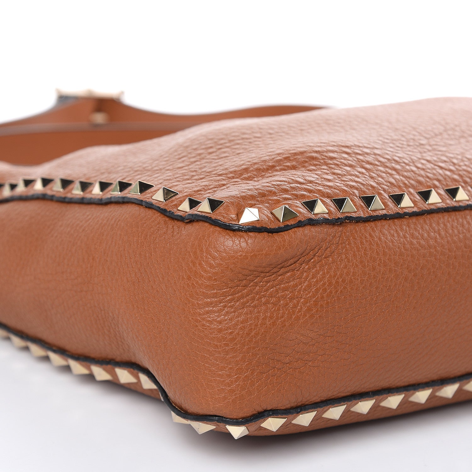 Valentino Garavani Pebbled Calfskin Large Rockstud Flip-Lock Messenger Bag Light Cuir 11 of 12