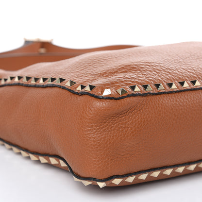 Valentino Garavani Pebbled Calfskin Large Rockstud Flip-Lock Messenger Bag Light Cuir 11 of 12