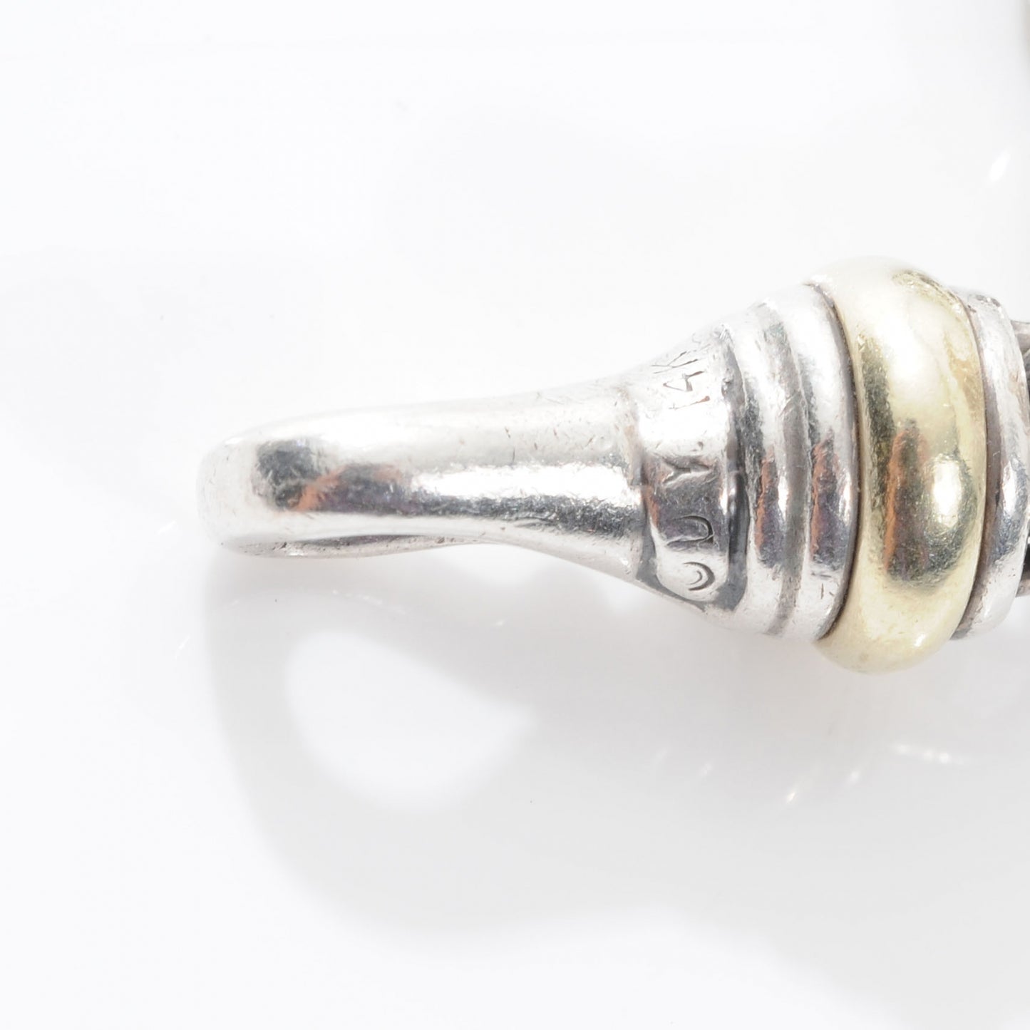 Sterling Silver and 14k Braided Hook Bracelet