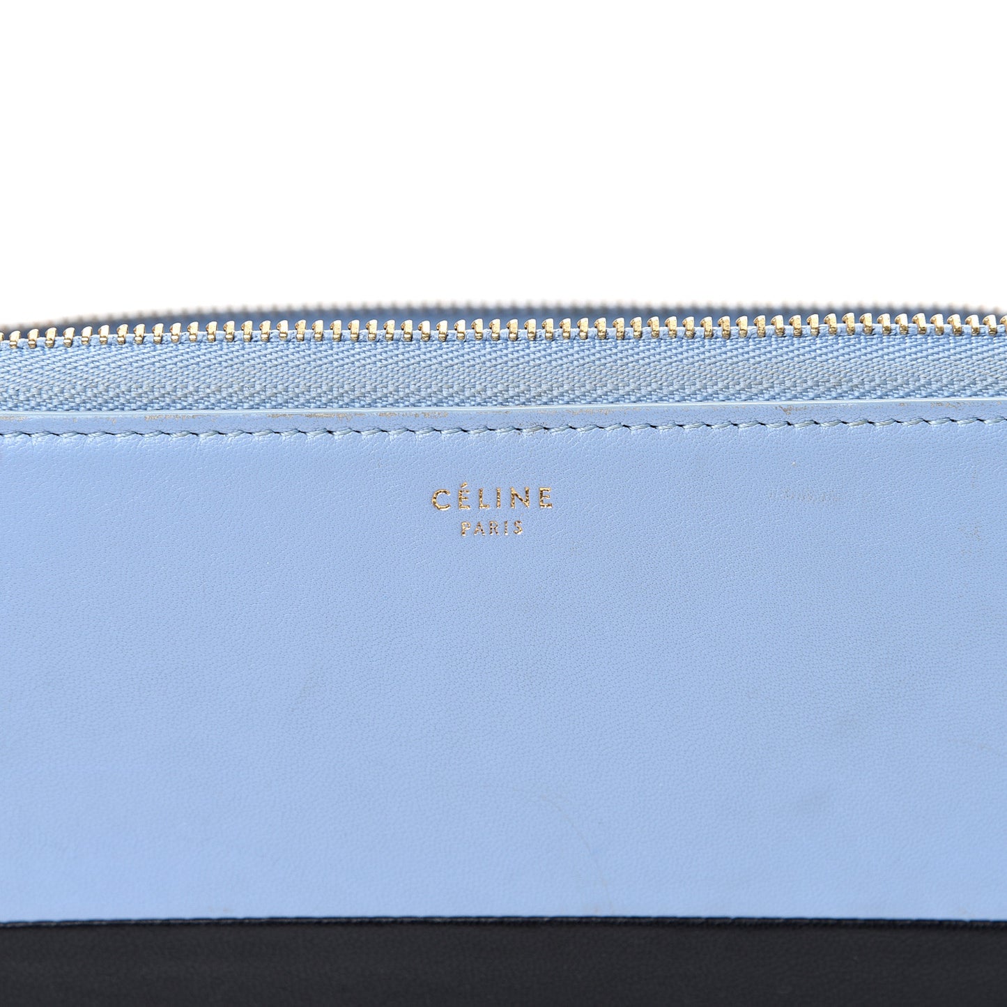 Lambskin Large Zip Around Multifunction Wallet Blue Lavender